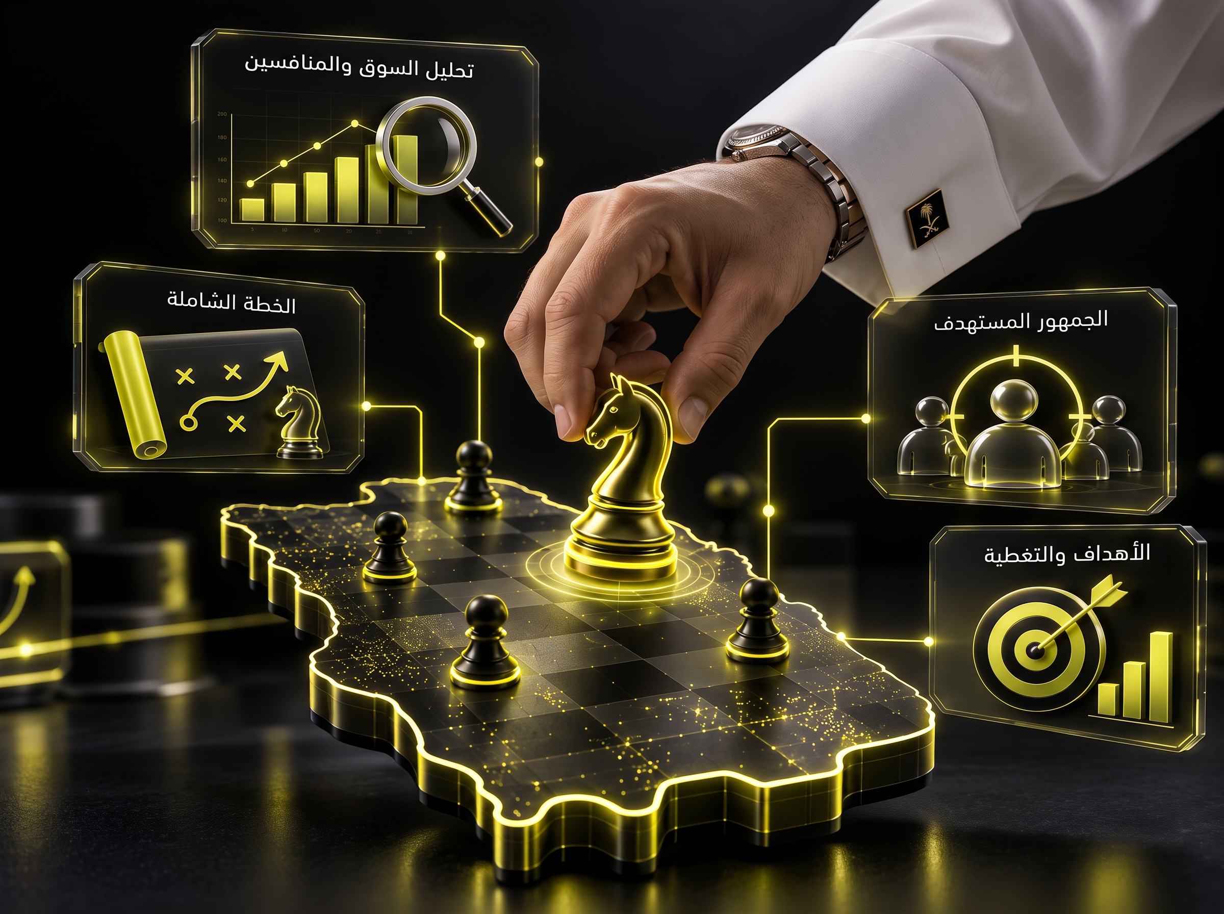 اجتماع استراتيجي حول طاولة بمخططات وبيانات تسويقية